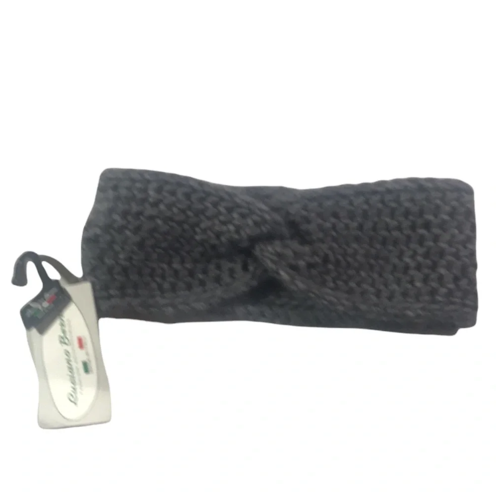 Luciano Benzi Italian Fashion Wool/Alpaca Blend Knit Gray Ear Warmer